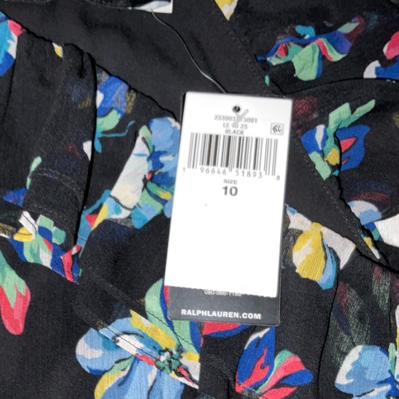 Lauren x Ralph Lauren $295 Dress Floral Georgette Halter Gown Maxi Dress - Picture 5 of 7